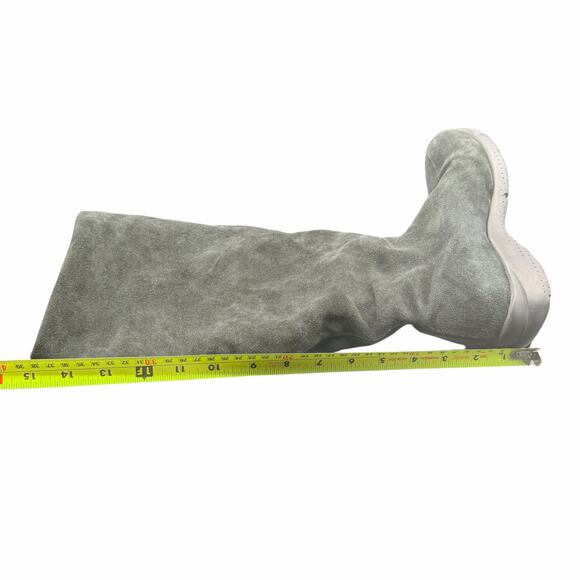 La Canadienne Black Suede Slouch Knee High Boots 6.5W Faux Fur Lined wide width - Picture 14 of 15